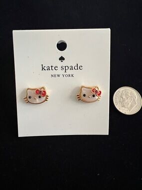 kate spade Gold-Tone Hello Kitty Bow Stud Earrings